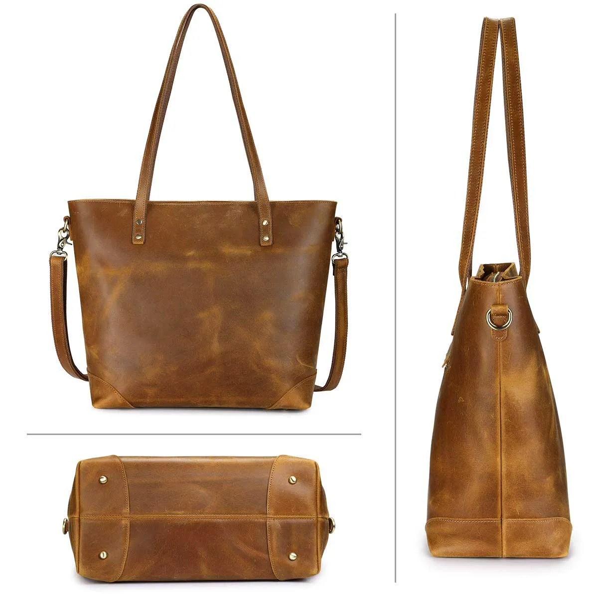 Vintage Leather Tote Bag